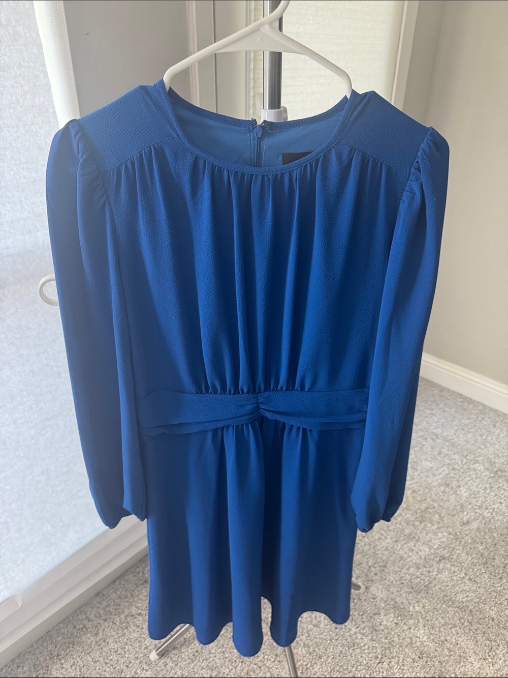 Donna Morgan Cobalt Blue Long-Sleeve Twist-Waist Dress